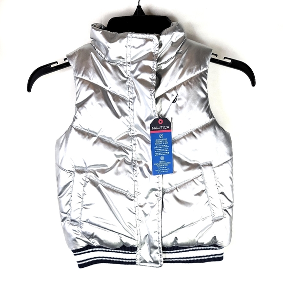 Nautica Other - Nautica silver chevron puffer vest NWT size 5
